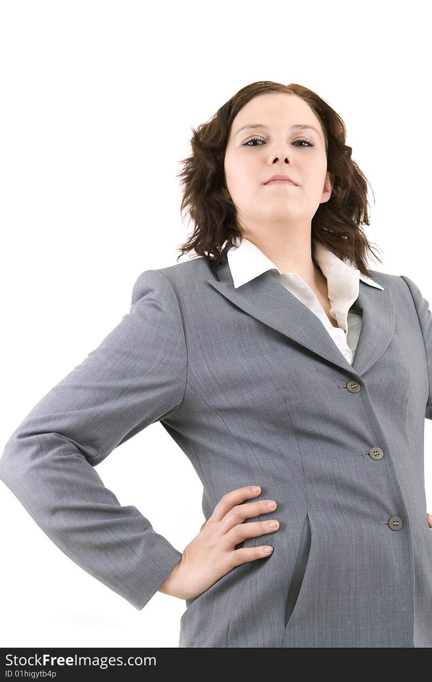 Business woman on a white background