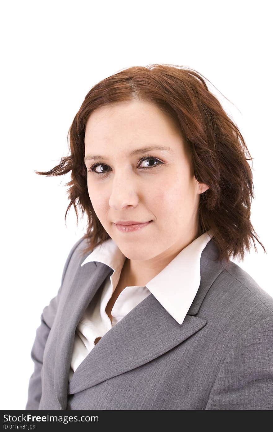 Business woman on a white background