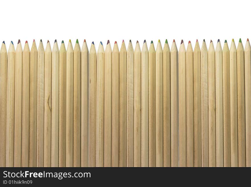 Set of color pencils on a white background. Set of color pencils on a white background