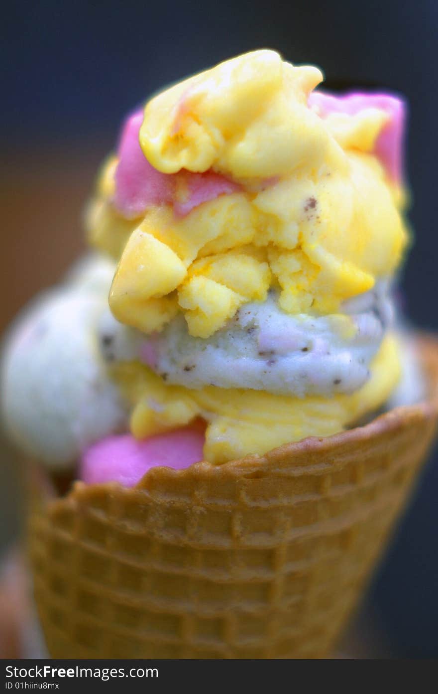 A nice close up of ice cream