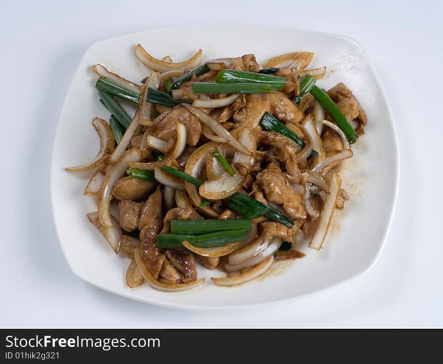 Asian chicken with onions