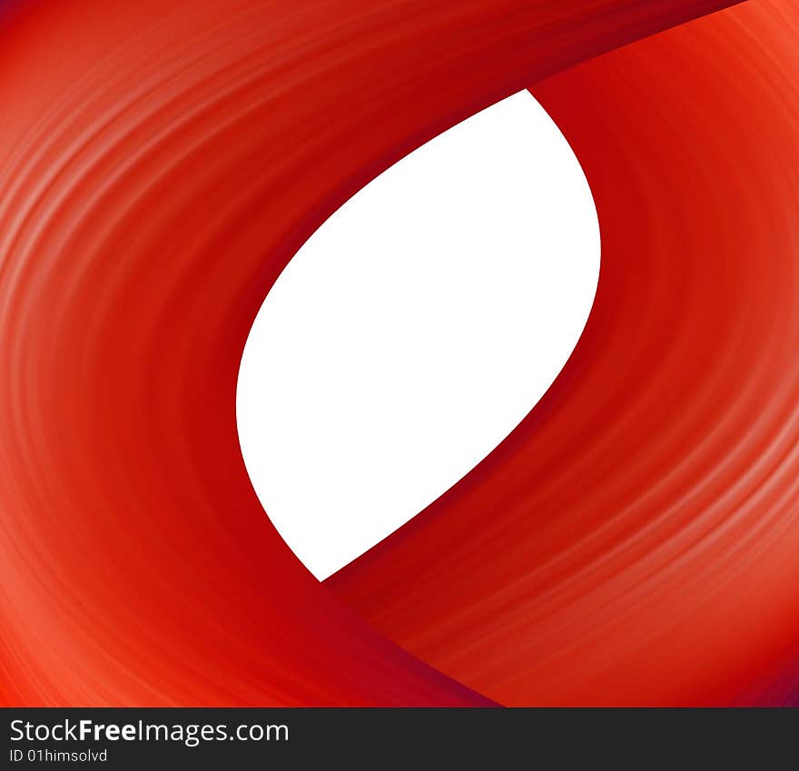 Red wave on white background. Abstract illustration