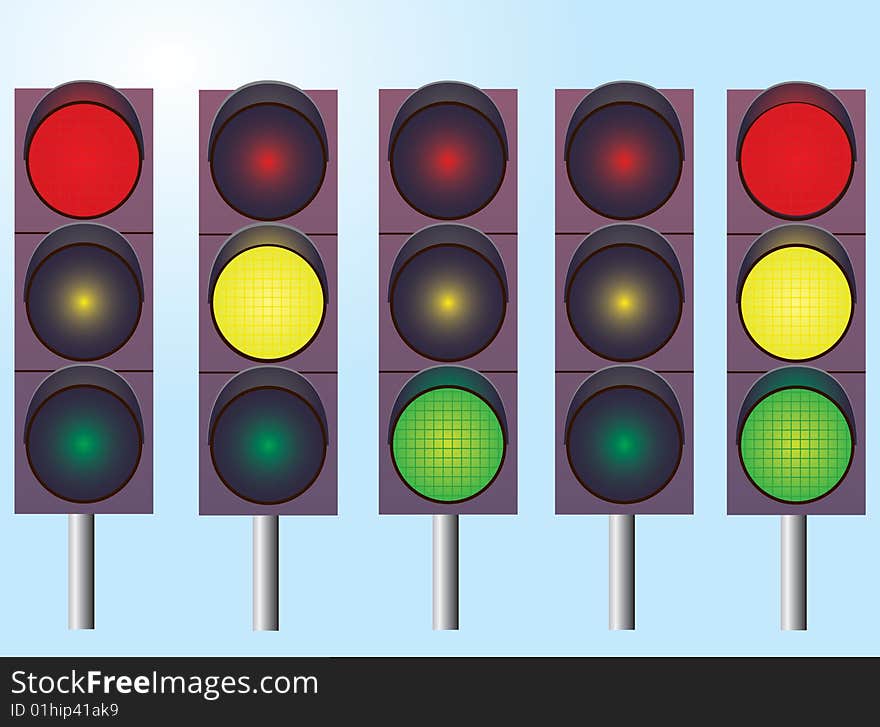 A set of traffic lights