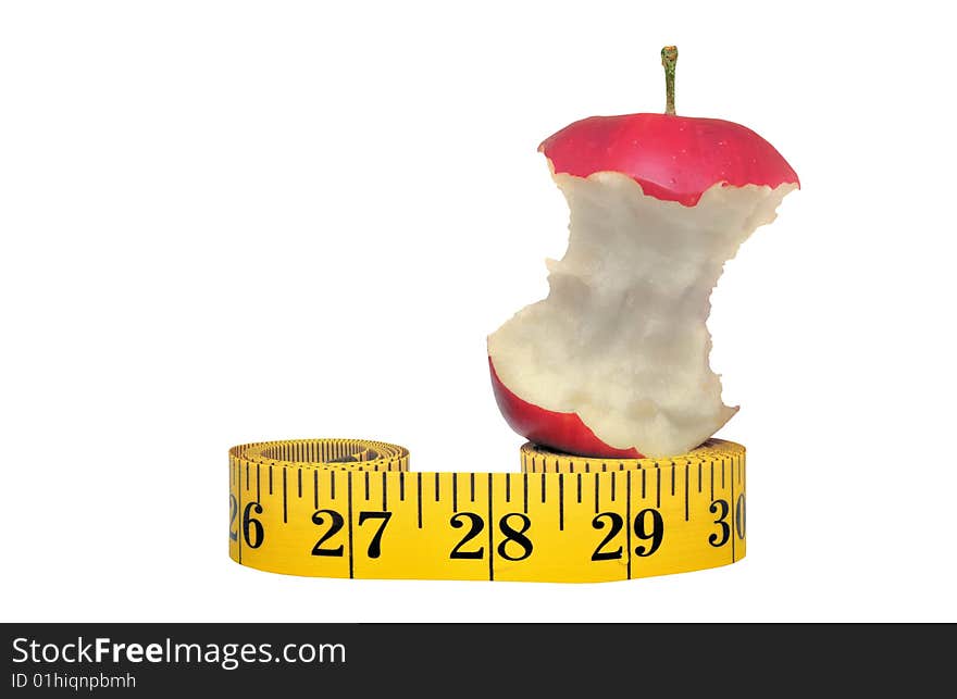 Apple Core On Measuring Tape