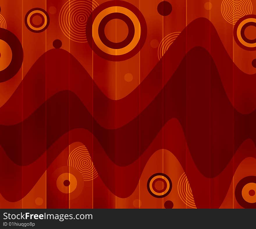 Dark retro circles and waves background. Dark retro circles and waves background