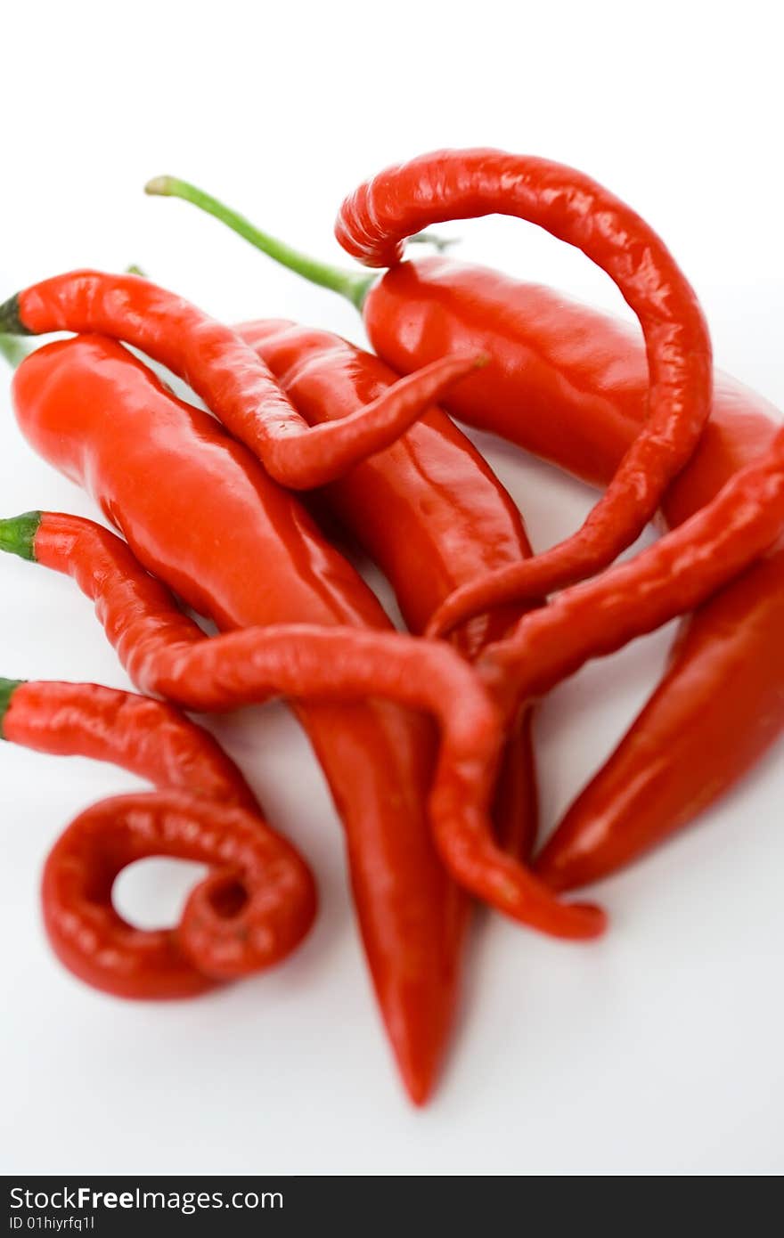 Red chili as seasoning ingredients isolated on white. Red chili as seasoning ingredients isolated on white