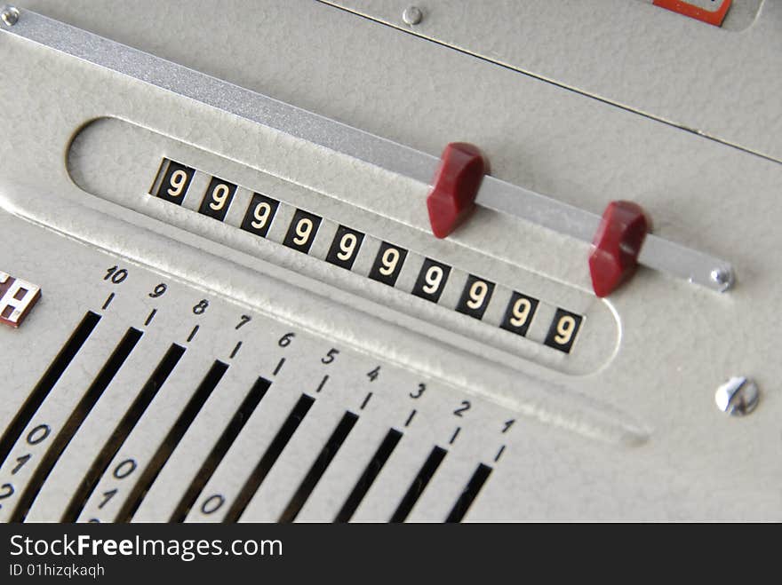 Detail of an old calculating machine