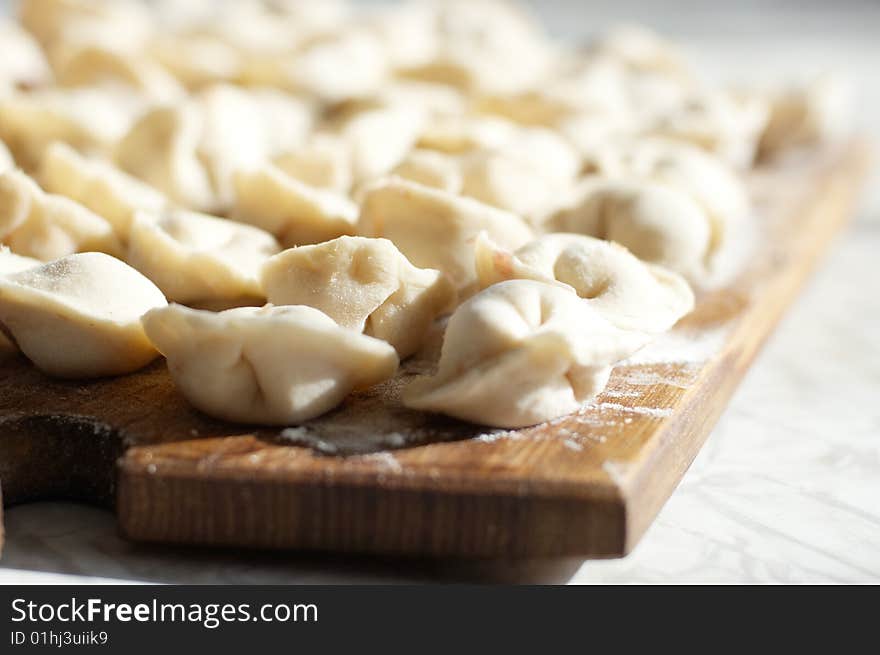 Uncooked meat dumplings