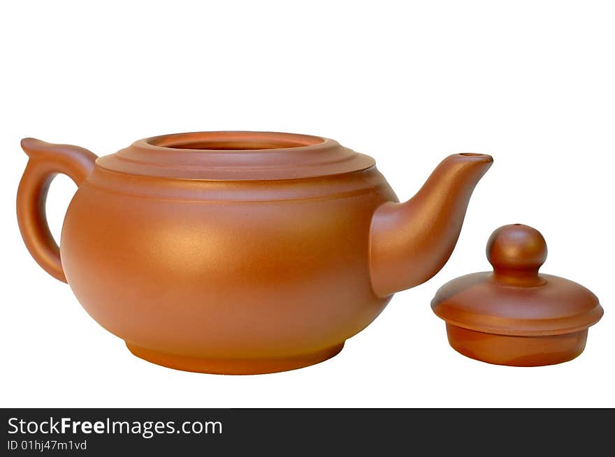 Open Chinese Pottery (clay) Teapot.