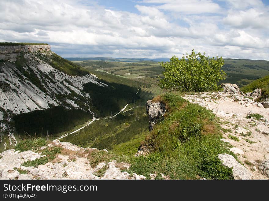 Canyon near Chufut-Kale. Crimea, Ukraine