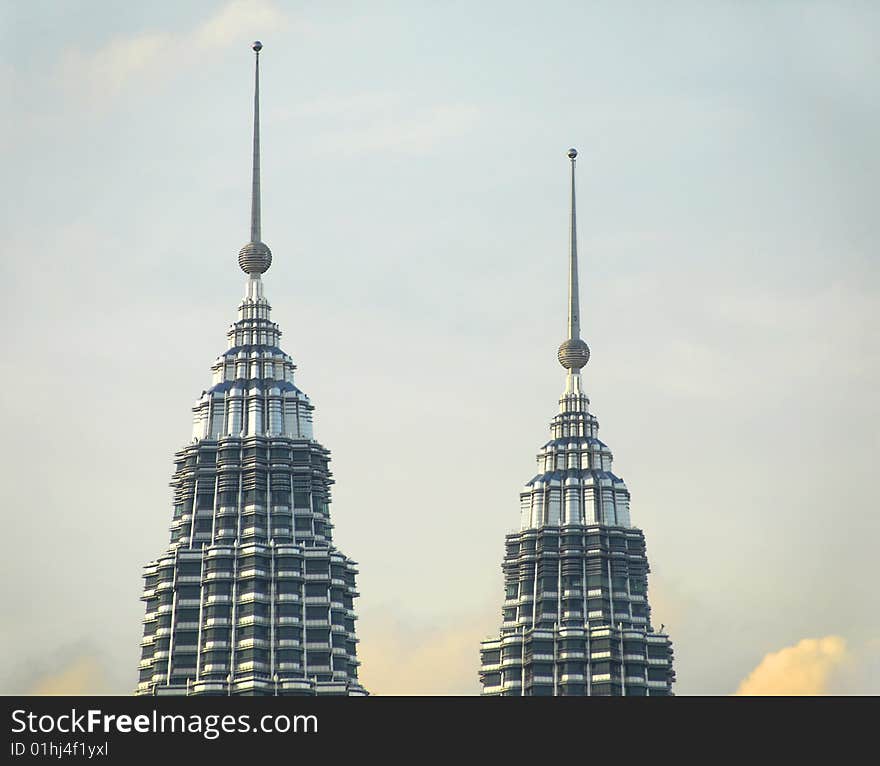 Details of Twin Towers before sunset. Details of Twin Towers before sunset