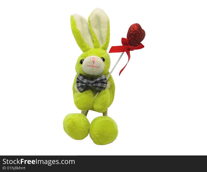 Toy bunny with a heart and bow