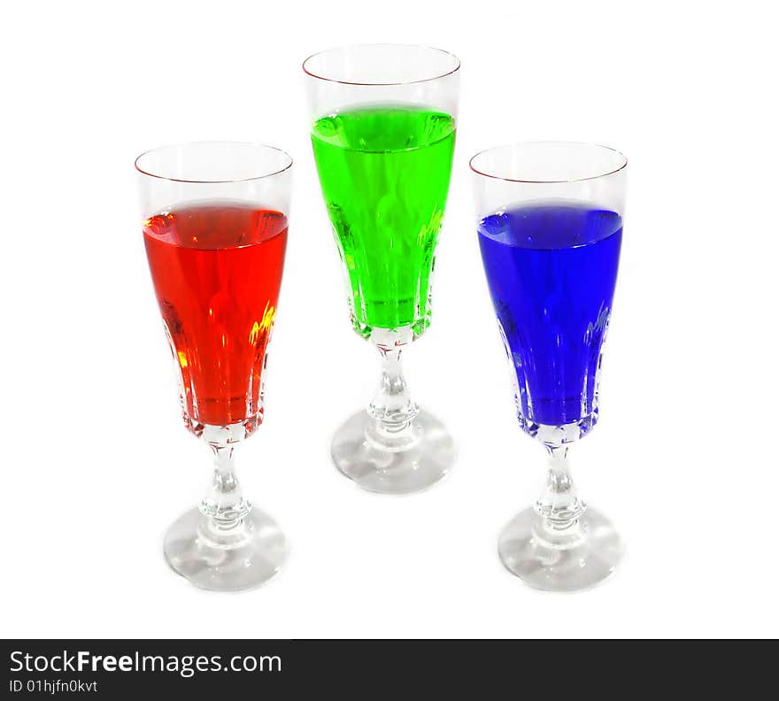 Wine drink glasses colored