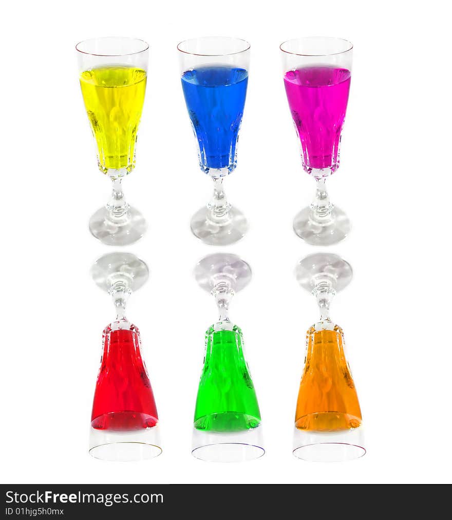 Wine drink glasses colored