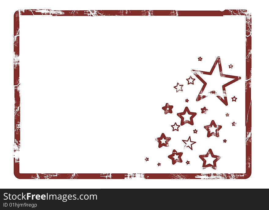 Grunge Frame Border And Stars