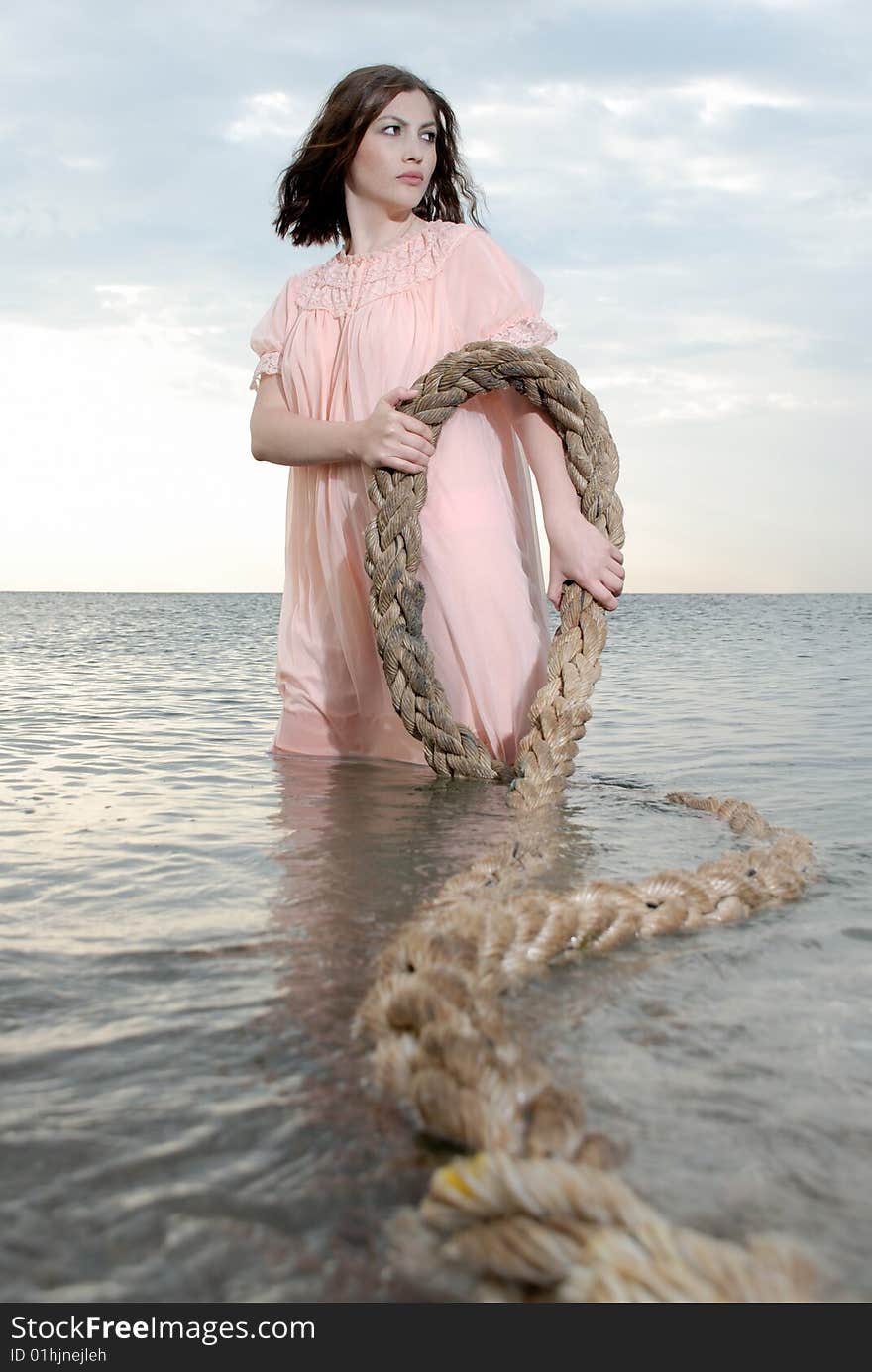 Concept Woman In Ocean