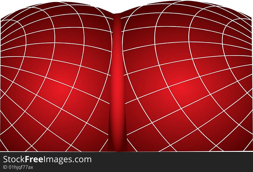 Red vector globe with white square grid