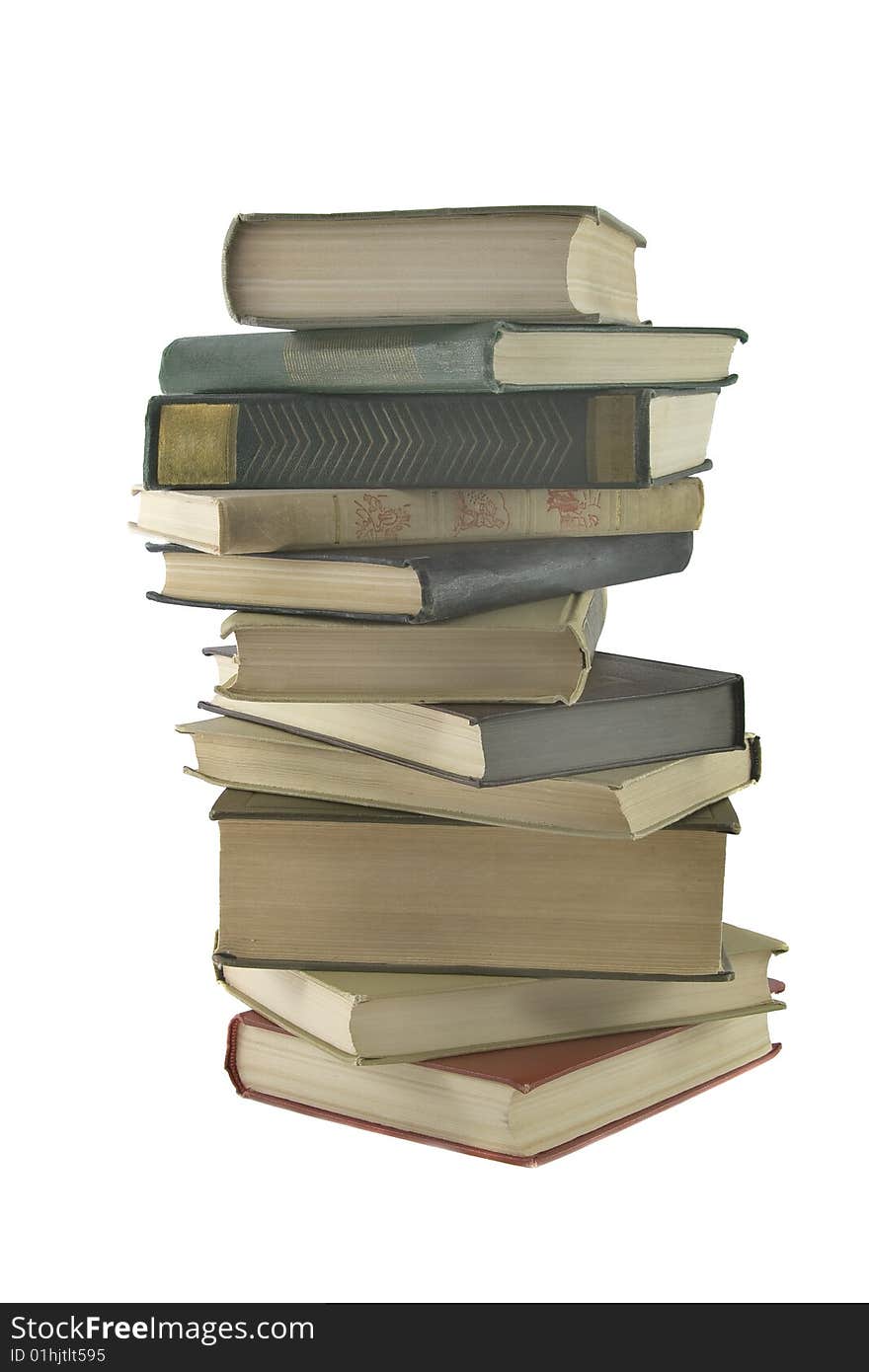 Stack of books isolated on the white background