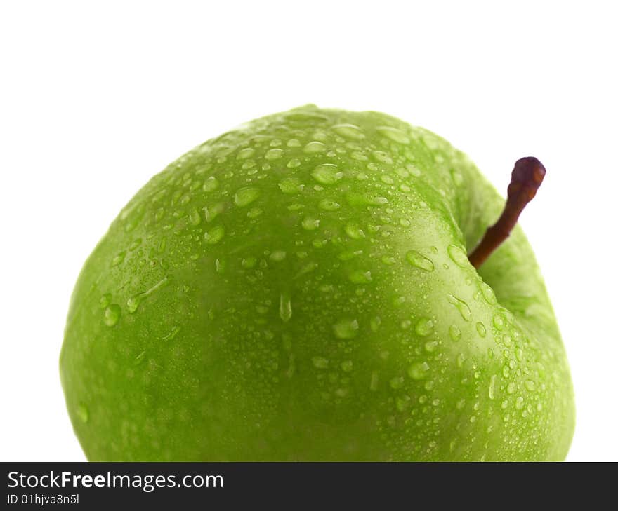 Green apple with water drops. Very high detail texture.