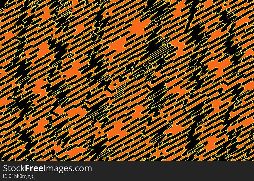 Illustration of abstract background, orange, black