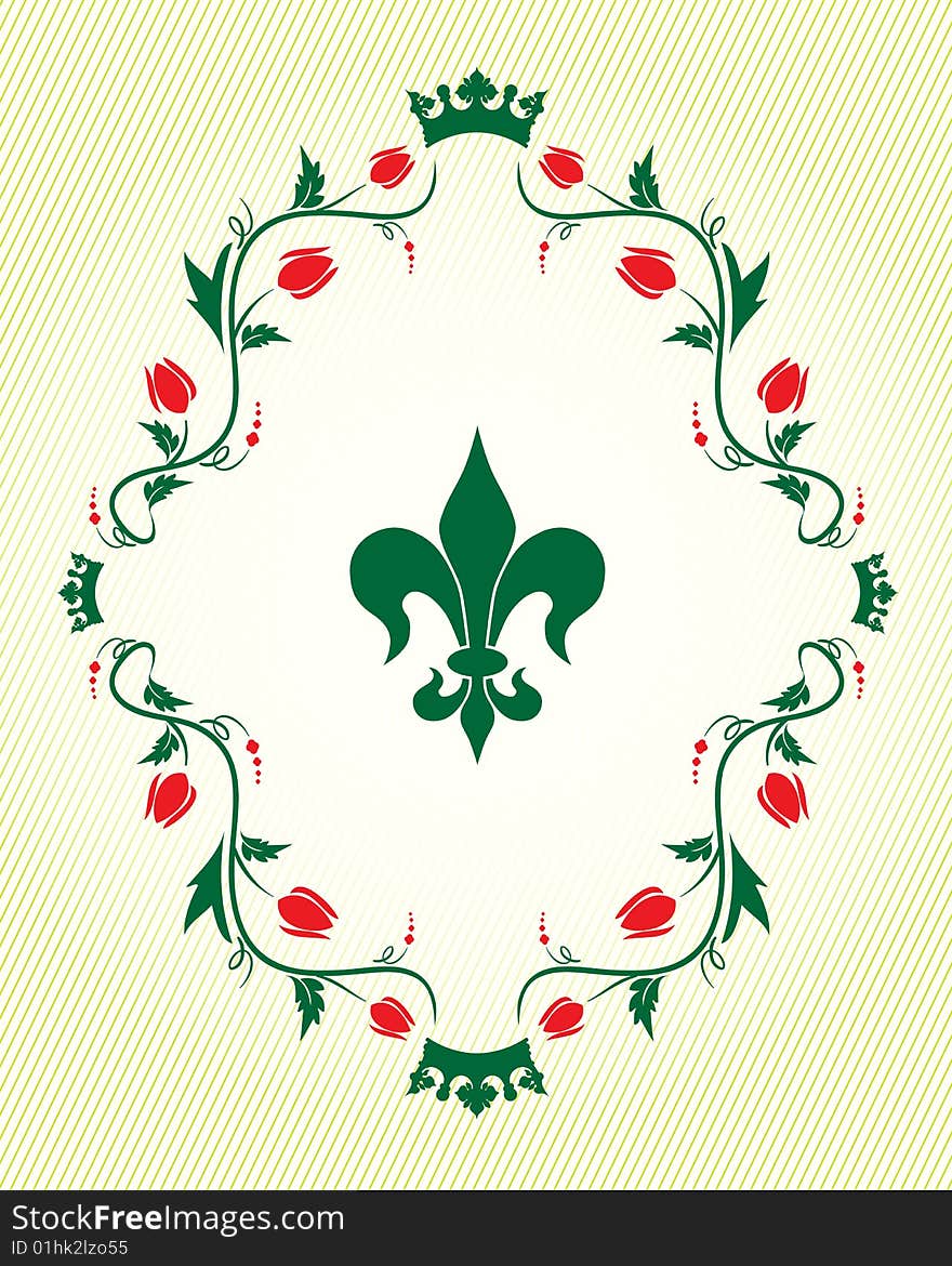 Decorative elements on the green background