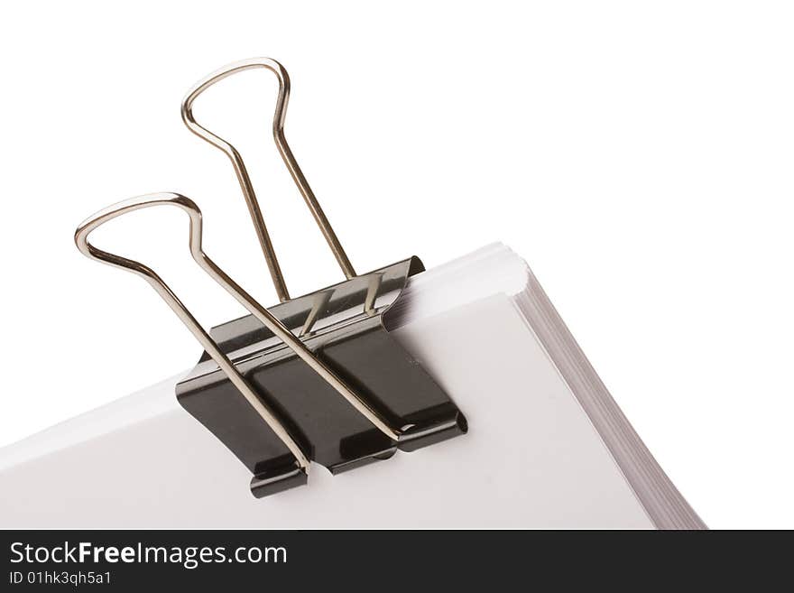 Block Of Paper Attached With Paperclip