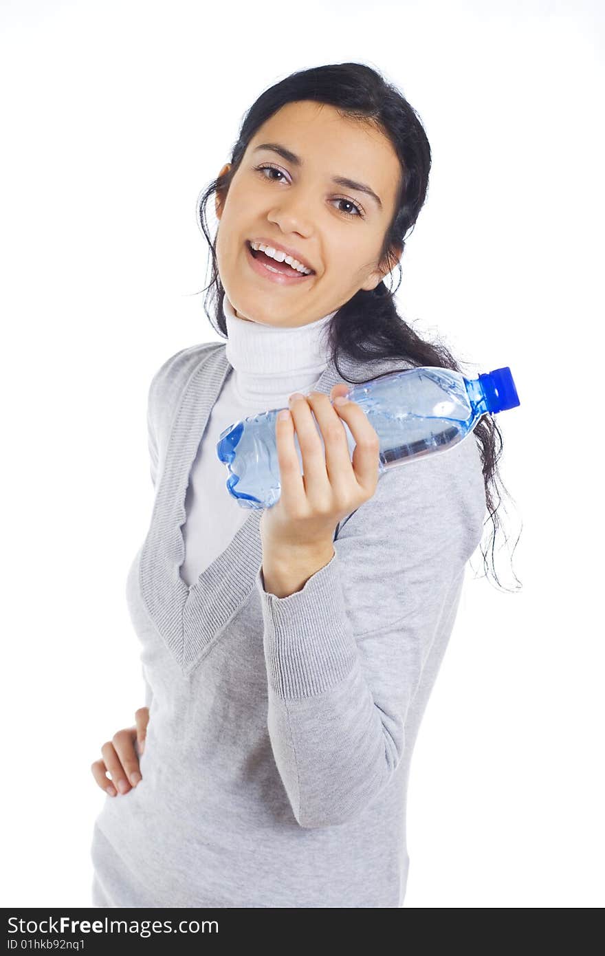 Woman Holding Bottle