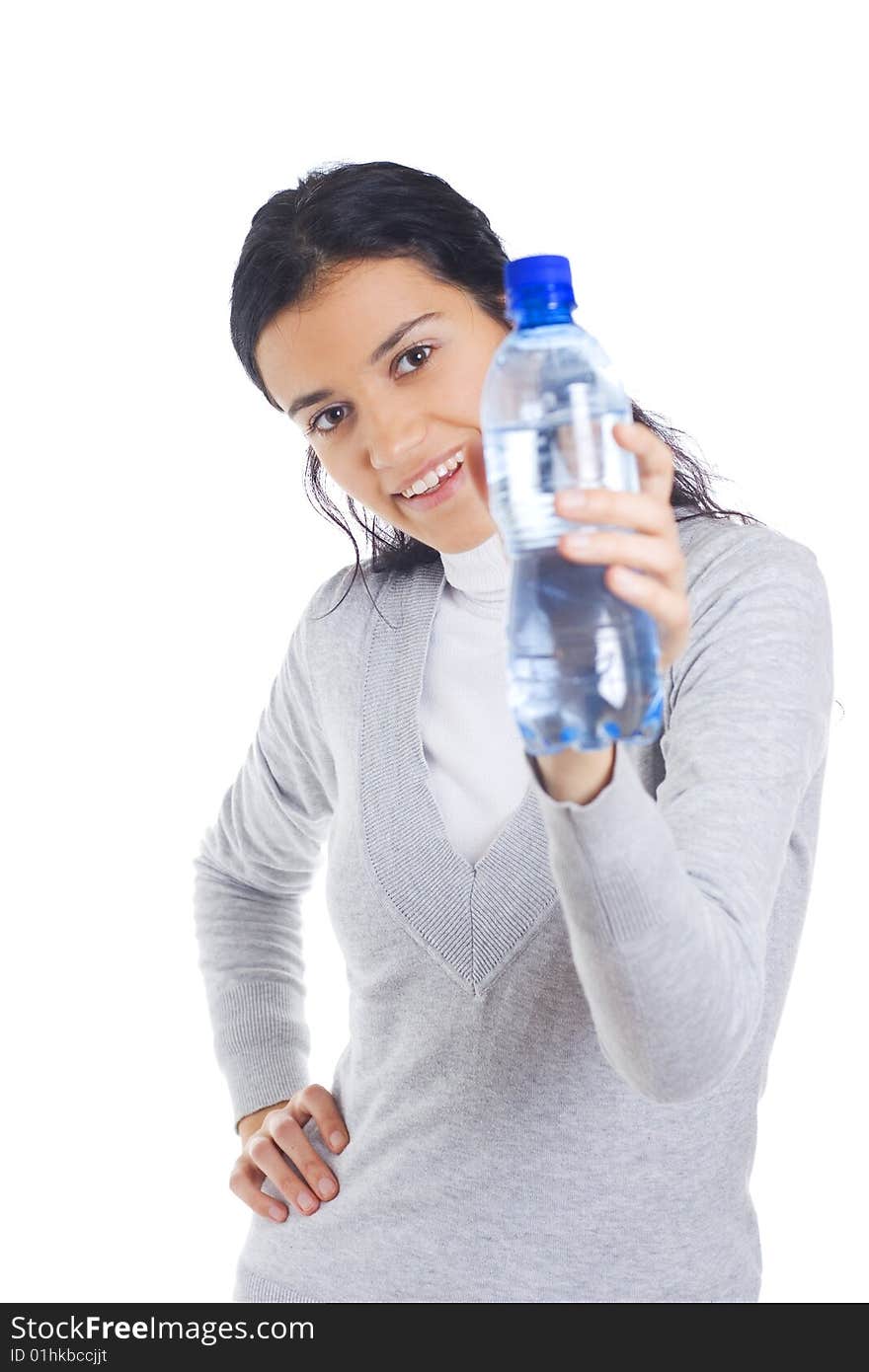 Woman holding bottle