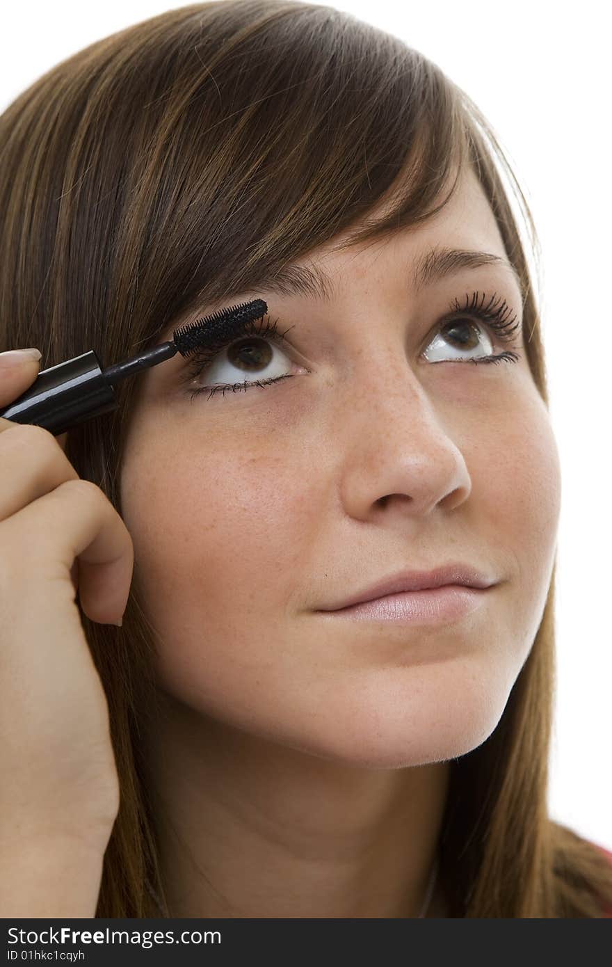 Portrait teenager with mascara, Mascara for emphasizing the eyes