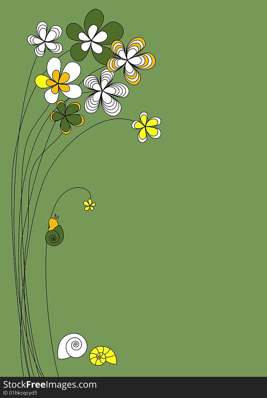 Pisture with flowers drawing