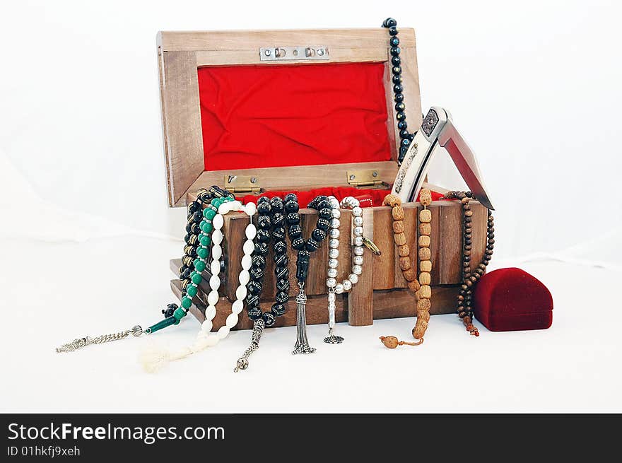 The rosary chest on a white backgorund