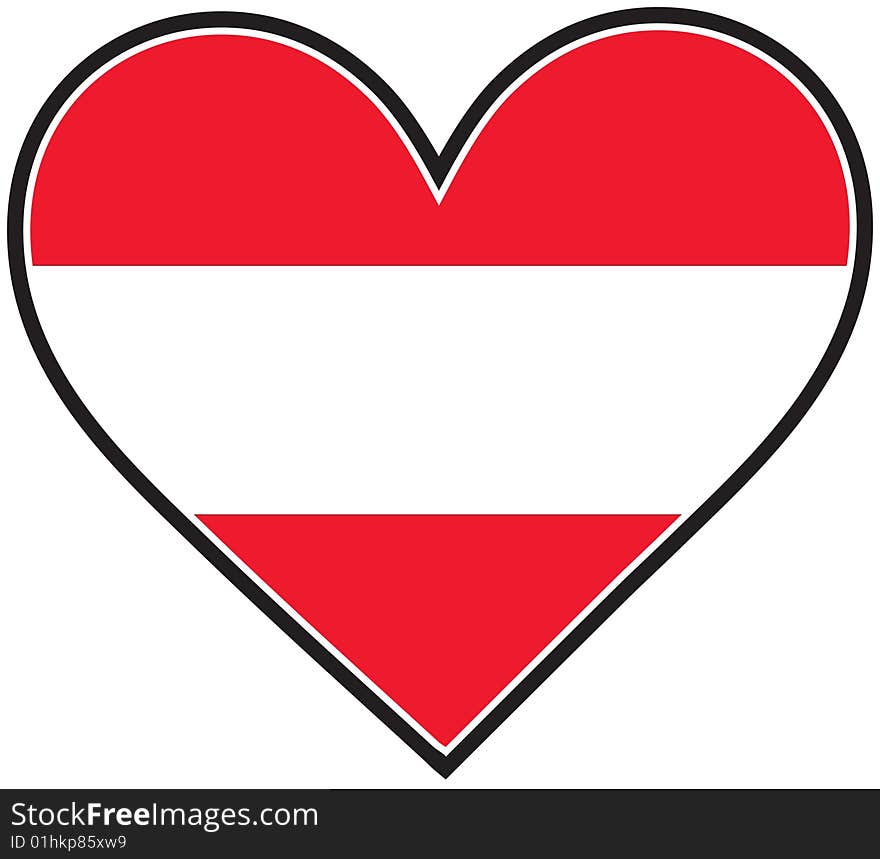 Austria Heart Flag