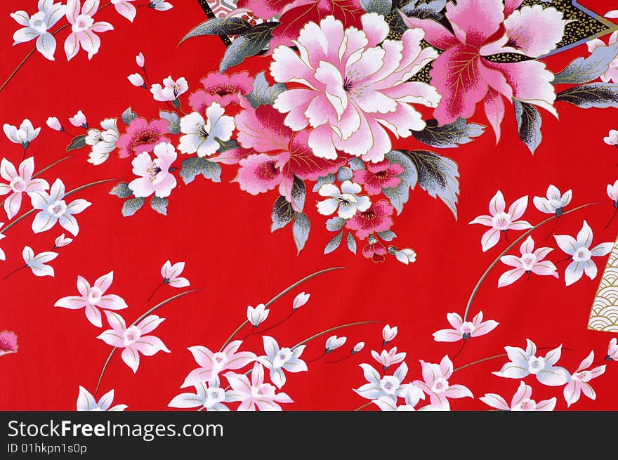 Traditional Chinese flower fabric sample. Traditional Chinese flower fabric sample