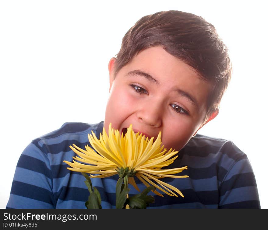 Child face isolated on white. Child face isolated on white