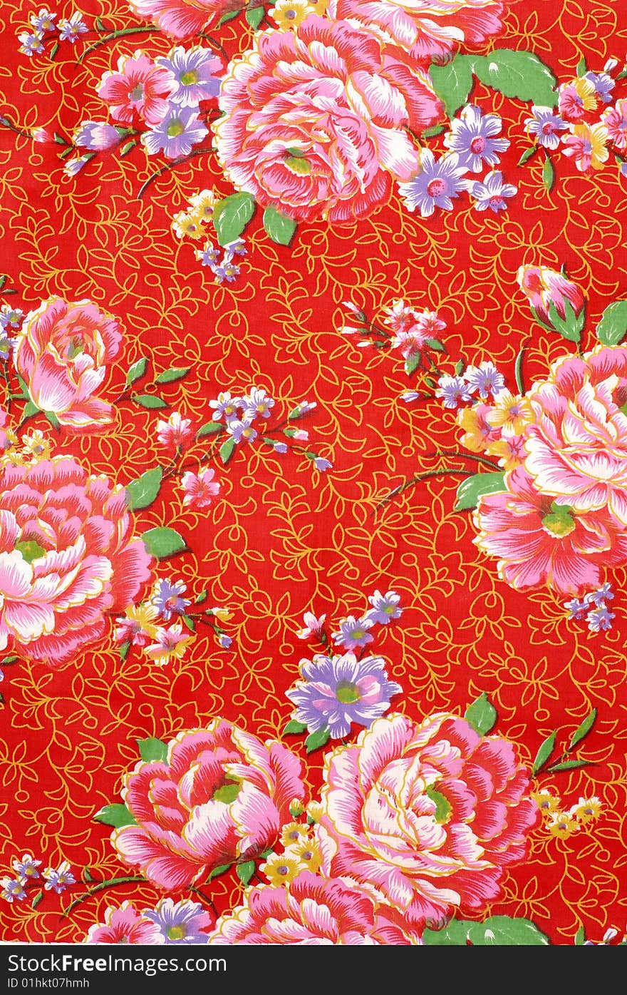 Traditional Chinese flower fabric sample. Traditional Chinese flower fabric sample