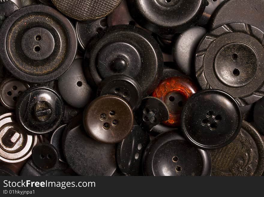 Old black buttons