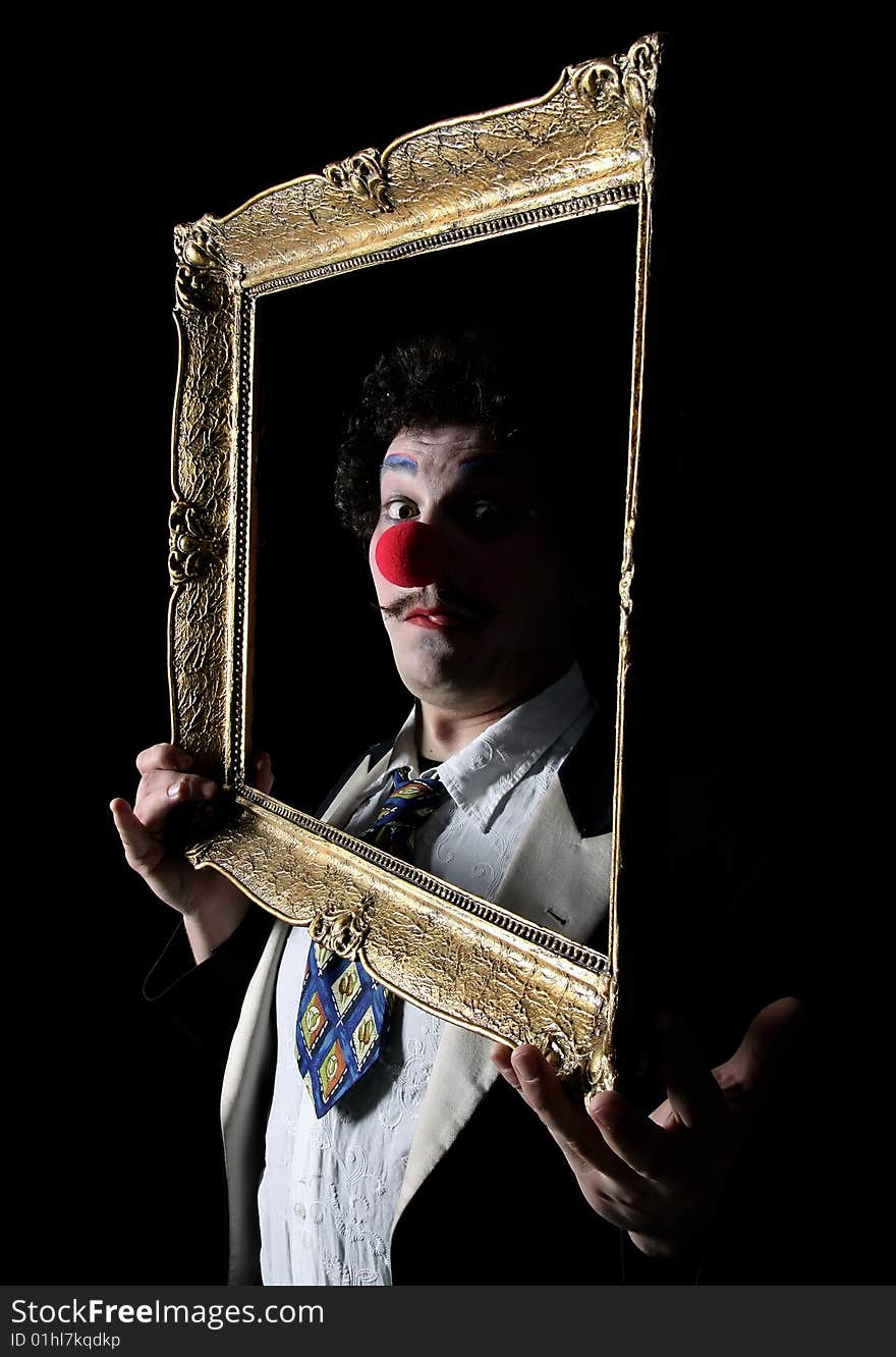 Clown portrait with red nose