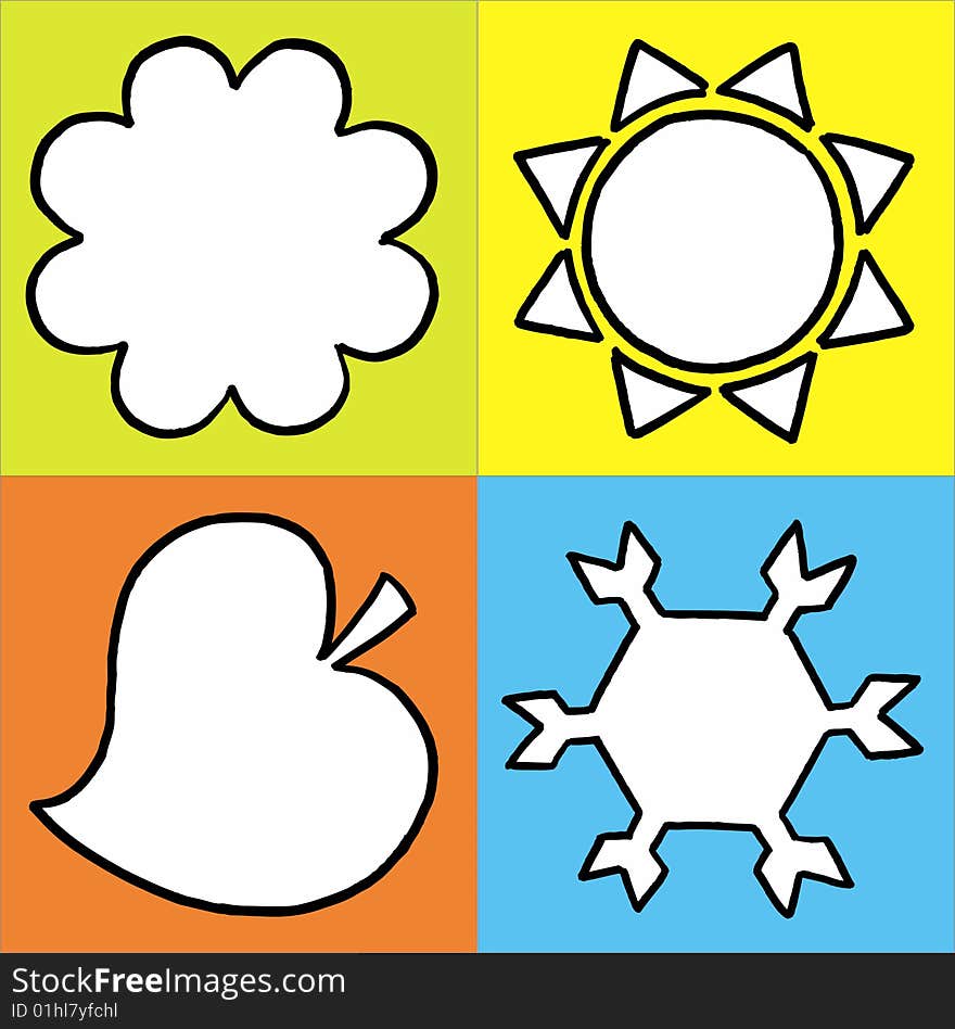 Illustration of Four Seasons Icons. vector image