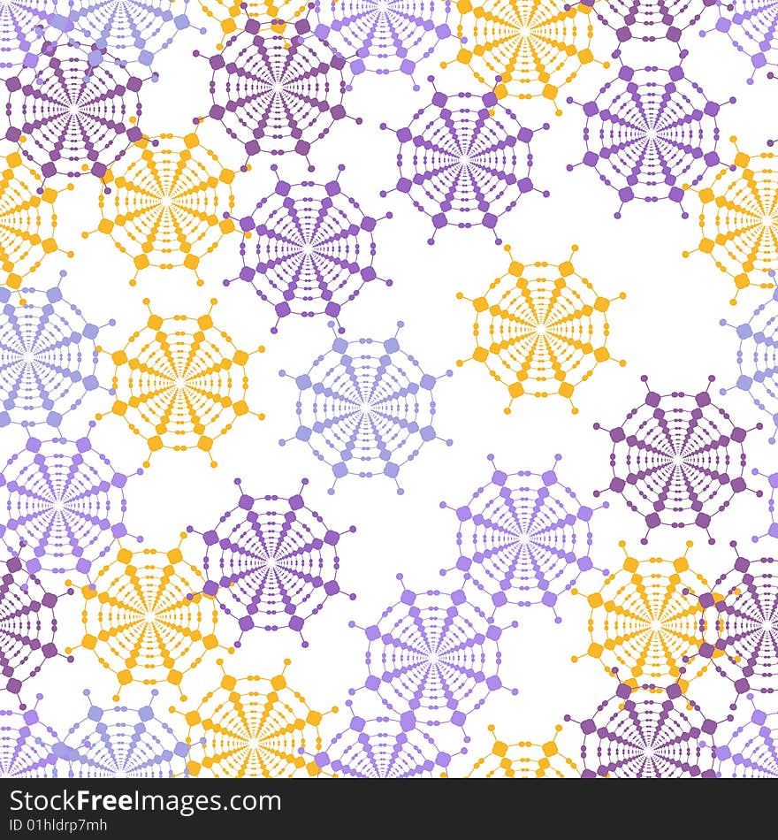 Yellow and purple abstract flower seamless background pattern. Yellow and purple abstract flower seamless background pattern