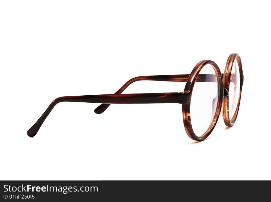 New and modern glasses on a white background