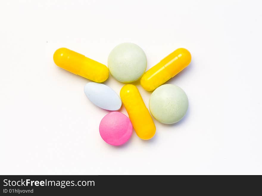 A few various kinds of drugs in different colours