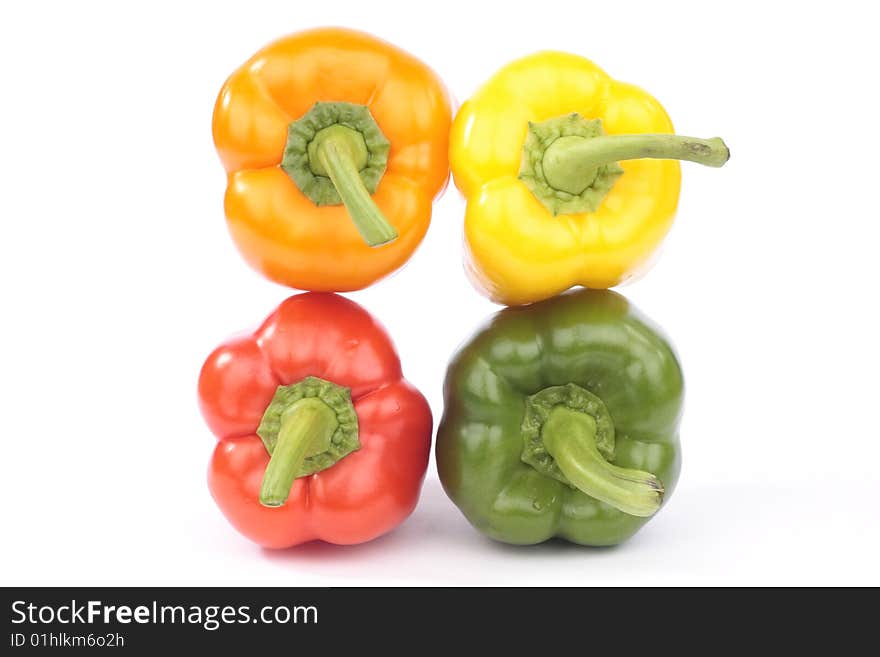 Sweet peppers isolated on white background