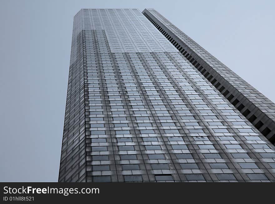 Pristine Building against deep blue sky