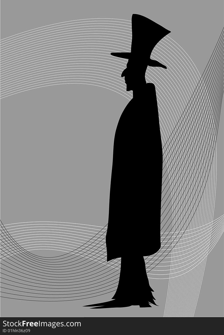 A figure of man with hight hat