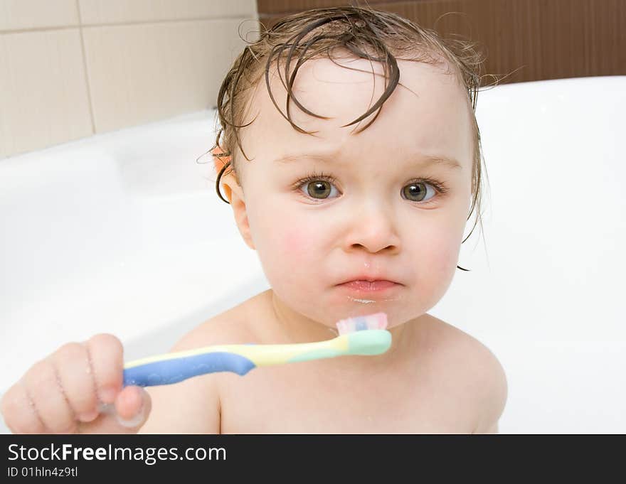 Baby in bath