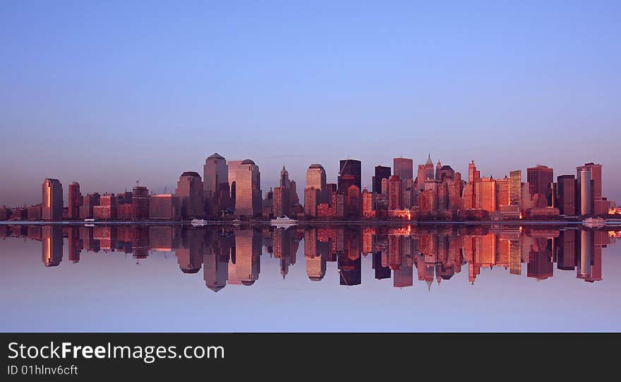 New York City in the glow of sunset. New York City in the glow of sunset