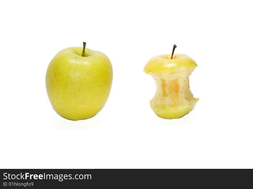 Whole And Half-eated Apples