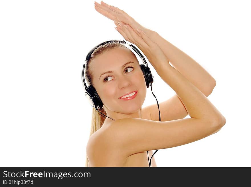 Happiness Young Women In Headphones