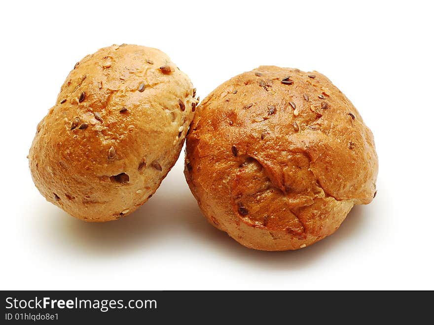 Fresh bread with cereals isolated