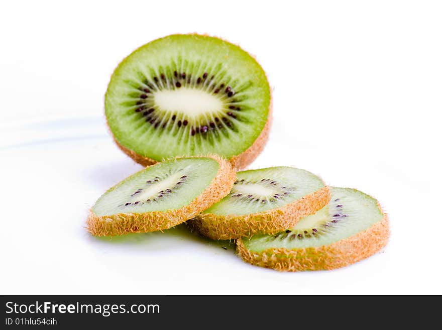 Sliced kiwi fruit